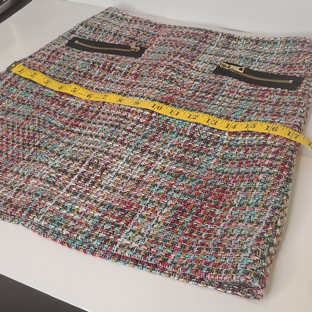  Loft Petite Zip Pocket Tweed Skirt